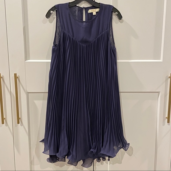 Erin Fetherston Navy Pleated Aster Dress - Picture 2 of 5